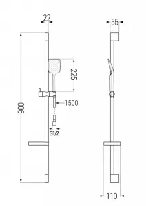 MEXEN/S - Zero SET umývadlová + sprchová batéria s príslušenstvom DS62, čierna 71114DS62-70