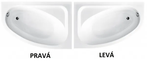 BESCO - Asymetrická vaňa CORNEA - Nožičky k vani - Bez nožičiek, Rozmer vane - 150 × 100 cm, Spôsob prevedenia - Pravé VANCOR150P