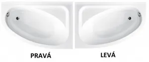 BESCO - Asymetrická vaňa CORNEA - Nožičky k vani - Bez nožičiek, Rozmer vane - 150 × 100 cm, Spôsob prevedenia - Pravé VANCOR150P