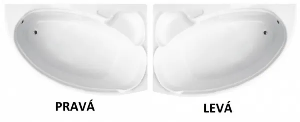 BESCO - Asymetrická vaňa FINEZJA NOVA - Nožičky k vani - Bez nožičiek, Rozmer vane - 155 × 95 cm, Spôsob prevedenia - Pravé VANFINN155P