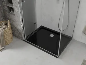 MEXEN/S - Lima sprchovací kút 90x120, transparent, chróm + čierna vanička so sifónom 856-090-120-01-00-4070