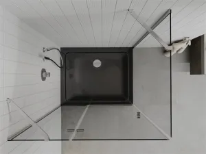 MEXEN/S - Roma sprchovací kút 80x120, transparent, chróm + čierna vanička so sifónom 854-080-120-01-00-4070
