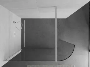 MEXEN/S - Kioto Sprchová zástena WALK-IN zaoblená 100 x 200, transparent 8 mm, biela 800-100-101-20-06