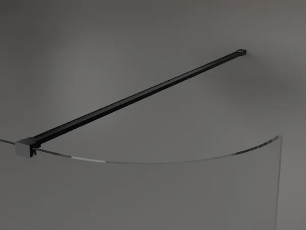 MEXEN/S - Kioto Sprchová zástena WALK-IN zaoblená 100 x 200, transparent 8 mm, čierna 800-100-101-70-06