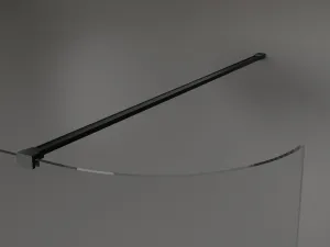 MEXEN/S - Kioto Sprchová zástena WALK-IN zaoblená 100 x 200, transparent 8 mm, čierna 800-100-101-70-06