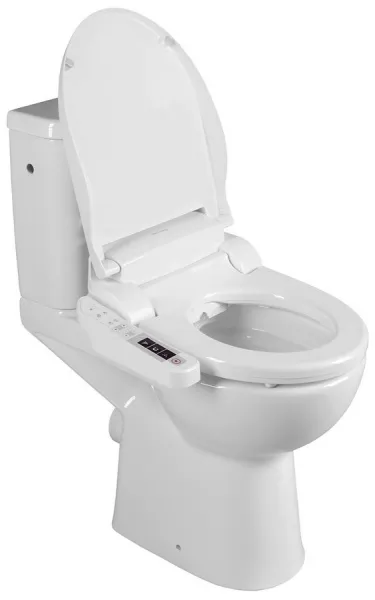 SAPHO - HANDICAP WC kombi zvýšené sedadlo s elektronickým bidetom BLOOMING EKO PLUS, Rimless, zadný odpad, biela NB-1160D-1