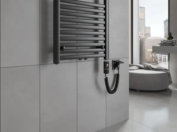 MEXEN/S - Hades radiátor + vykurovacia tyč 1200 x 400 mm, 600 W, čierna W104-1200-400-2600-70