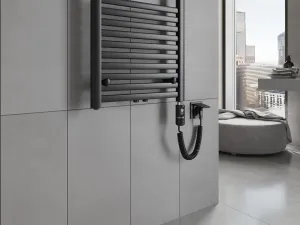 MEXEN/S - Hades radiátor + vykurovacia tyč 1200 x 400 mm, 600 W, čierna W104-1200-400-2600-70