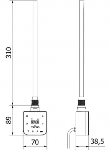 MEXEN - FA-F vykurovacia tyč s Wi-fi, 300 W, čierna W953-0300-70