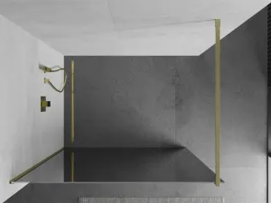 MEXEN/S - Kioto Sprchová zástena WALK-IN 120 x 200, zrkadlové 8 mm, zlatá kartáčovaná 800-120-101-55-50