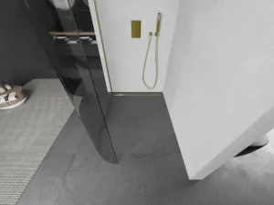 MEXEN/S - Kioto Sprchová zástena WALK-IN 110 x 200, transparent 8 mm, zlatá kartáčovaná 800-110-101-55-06