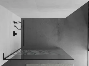 MEXEN/S - Kioto L Sprchová zástena WALK-IN 80 x 200, biely vzor, čierna 800-080-103-70-85