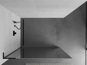 MEXEN/S - Kioto L Sprchová zástena WALK-IN 70 x 200, zrkadlové, čierna 800-070-103-70-50