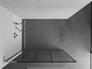 MEXEN/S - Kioto L Sprchová zástena WALK-IN 80 x 200, čierny vzor, chróm 800-080-103-01-78