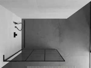 MEXEN/S - Kioto L Sprchová zástena WALK-IN 120 x 200, čierny vzor, čierna 800-120-103-70-77