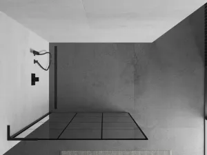 MEXEN/S - Kioto L Sprchová zástena WALK-IN 100 x 200, čierny vzor, čierna 800-100-103-70-77