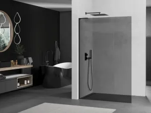 MEXEN/S - Kioto L Sprchová zástena WALK-IN 120 x 200, grafit, čierna 800-120-103-70-40
