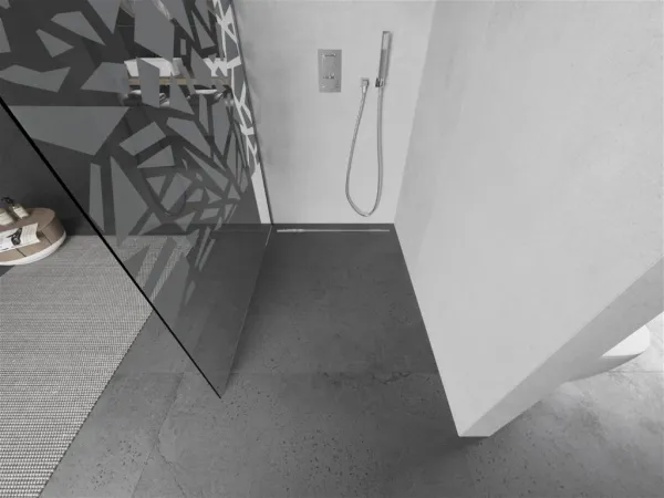 MEXEN/S - Kioto L Sprchová zástena WALK-IN 80 x 200, biely vzor, chróm 800-080-103-01-85