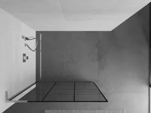 MEXEN/S - Kioto L Sprchová zástena WALK-IN 100 x 200, čierny vzor, chróm 800-100-103-01-77