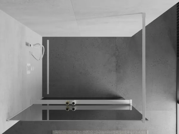 MEXEN/S - Kioto+ Sprchová zástena WALK-IN s poličkou a držiakom uterákov 70 x 200, zrkadlové, biela 800-070-121-20-50