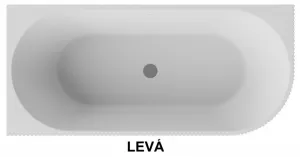 BESCO - Voľne stojaca vaňa DENAYA biela, sifón so štrbinovým prepadom - Farba - Biela, Farba sifónu - Čierna, Rozmer vane - 150 × 75 cm, Spôsob prevedenia - Ľavé VANDENA150LB