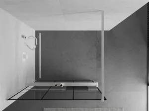 MEXEN/S - Kioto+ Sprchová zástena WALK-IN s poličkou a držiakom uterákov 100 x 200, čierny vzor, biela 800-100-121-20-77