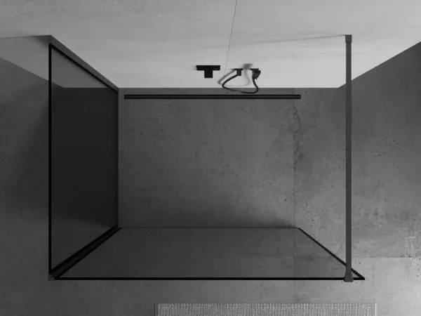 MEXEN/S - Kyoto Sprchová zástena WALK-IN 100 x 100, čierny vzor, grafit kartáčovaná 800-100-212-66-70-100