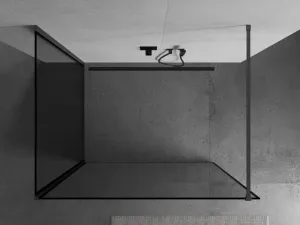 MEXEN/S - Kyoto Sprchová zástena WALK-IN 100 x 100, čierny vzor, grafit kartáčovaná 800-100-212-66-70-100