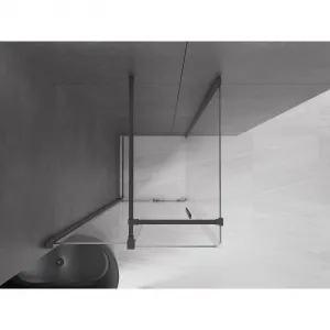 MEXEN/S - Velár sprchovací kút, posuvné dvere 100 x 100, transparent, grafit metal 871-100-100-01-95