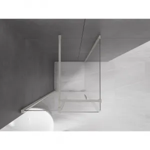 MEXEN/S - Velár sprchovací kút, posuvné dvere 100 x 100, transparent, nikel kefovaná 871-100-100-01-97