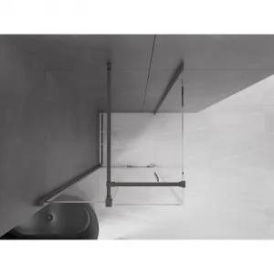 MEXEN/S - Velár sprchovací kút 100 x 100, transparent, grafit kartáčovaná 871-100-100-01-66