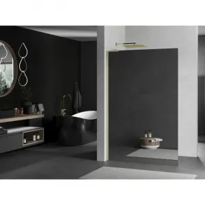 MEXEN/S - Kioto L Sprchová zástena WALK-IN 70 x 200, zrkadlové, zlato kartáčovaná 800-070-103-55-50