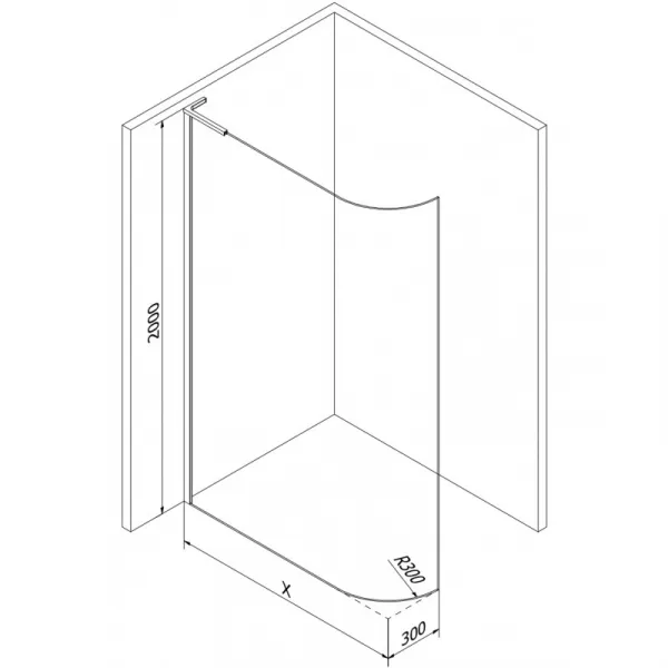 MEXEN/S - KiotoL Sprchová zástena WALK-IN 90 x 200, transparent, grafit metal 800-090-103-95-06