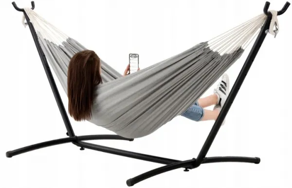Garden Line Kovový rám na hojdaciu sieť Trevisa čierny