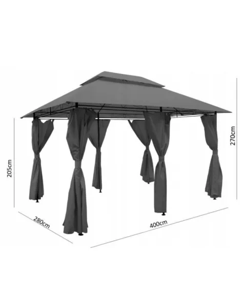 Chomik Záhradný altánok GAZEBO | sivá