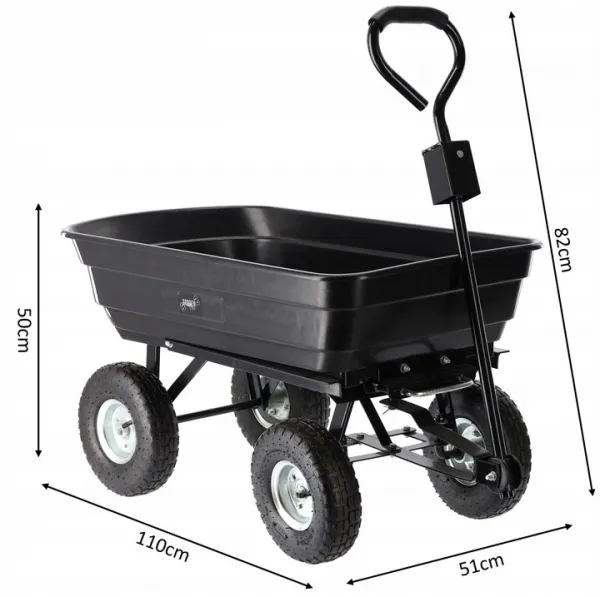 Garden Line Zahradní vozík LIGHT 75 L černý