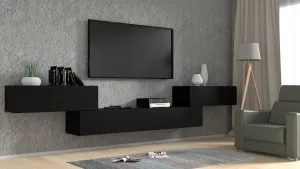 ArtBm Závesný TV stolík BINGO 100 cm | čierny mat