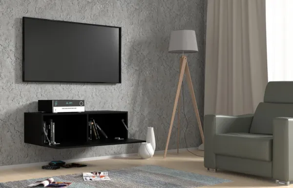 ArtBm Závesný TV stolík BINGO 100 cm | čierny mat