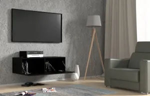 ArtBm Závesný TV stolík BINGO 100 cm | čierny mat