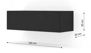 ArtBm Závesný TV stolík BINGO 100 cm | čierny mat