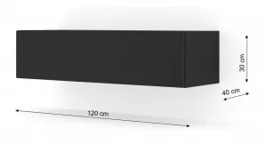 ArtBm Závesný TV stolík BINGO 120 cm | čierny mat