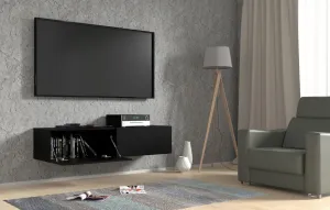 ArtBm Závesný TV stolík BINGO 140 cm | čierny mat