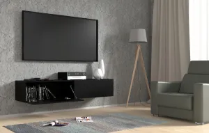 ArtBm Závesný TV stolík BINGO 160 cm | čierny mat