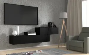 ArtBm Závesný TV stolík BINGO 160 cm | čierny mat