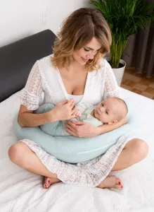 BABYMATEX Vankúš na dojčenie mušelínový Moon Svetlo Tyrkysová 260 cm