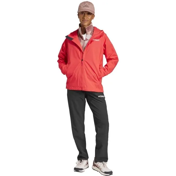 adidas TERREX MULTI 2L RAIN.DRY Pánska nepremokavá bunda, červená, veľkosť