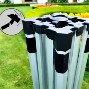 BRIMO Hliníkový Skladací Nožnicový stan 3x3m: Rýchlosť a Spoľahlivosť pre Neziskové Spolky a Kluby - s 3 stenami - Modrá 4