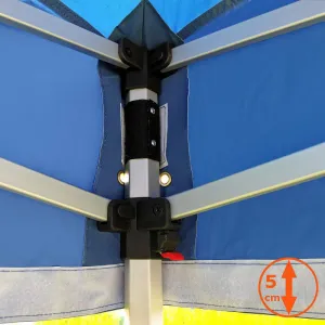 BRIMO Hliníkový Skladací Nožnicový stan 3x3m: Rýchlosť a Spoľahlivosť pre Neziskové Spolky a Kluby - s 3 stenami - Modrá 4