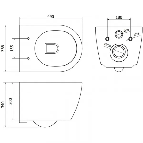 MEXEN/S - CARMEN WC misa rimless, biela 30880500