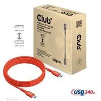 Club3D kabel USB-C, Oboustranný USB-IF Certifikovaný data kabel, Data 480Mb,PD 240W(48V/5A) EPR M/M 2m
